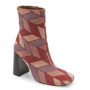 Jeffrey Campbell Versus Pink Suede Multi Block Heel Boots Size 6.5